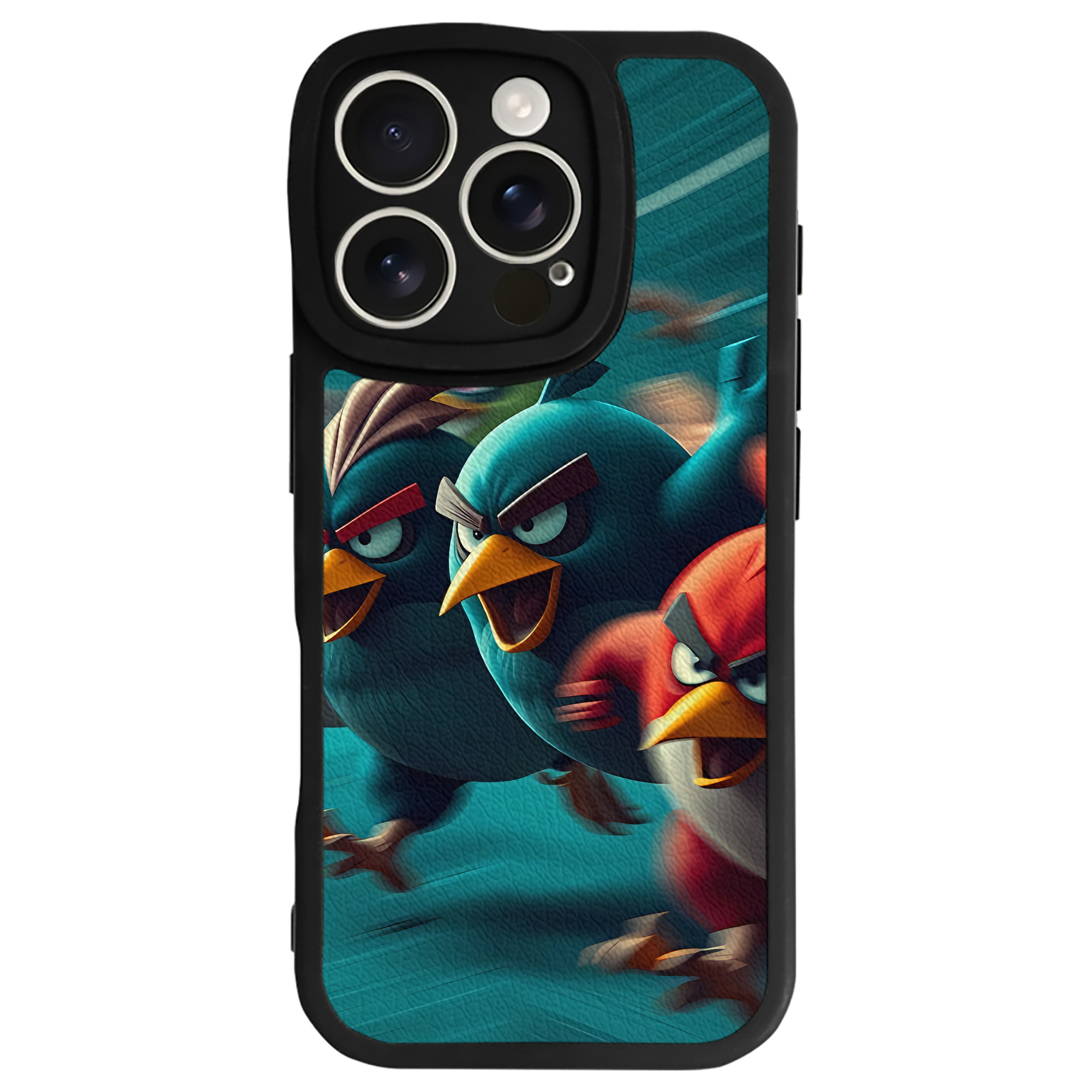 （画像用） Angry Birds アングリーバード 【iPhone 16シリーズ対応】シリコンスマホケース（レザー調） 材質：シリコン